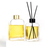 فليٽ اسڪوائر شيشي جي خوشبو ڊفيوزر بوتل گول ڪلهي سان ۽ اسڪرو ٽاپ 120ml 220ml 350ml | هانگوا گلاس