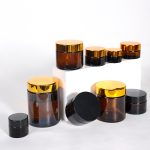 Round Amber Cosmetic Jars 5-500g Empty Glass Jar | ແກ້ວຫົງຮົວ