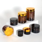 Round Amber Cosmetic Jars 5-500g Empty Glass Jar | ແກ້ວຫົງຮົວ