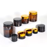 Round Amber Cosmetic Jars 5-500g Empty Glass Jar | ແກ້ວຫົງຮົວ