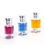 گول سلنڈر پرفيوم بوتل سلور 50ml کاسمیٹڪ شيشي جي اسپري بوتل | هانگوا گلاس