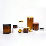 Round Amber Cosmetic Jars 5-500g Empty Glass Jar | ແກ້ວຫົງຮົວ