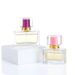 30ml 50ml 100ml Shishe Parfumi Xhuxh Luksoz Drejtkëndësh me Spray Me Kapak Rozë | Xhami Honghua