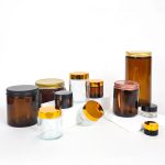 Round Amber Cosmetic Jars 5-500g Empty Glass Jar | ແກ້ວຫົງຮົວ