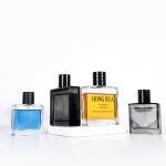 Chupa ya Manukato ya Flat Square 50ml 100ml Chupa ya Kunyunyizia Manukato ya Kioo Cheusi cha Cologne | Kioo cha Honghua