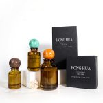 Amber Round Perfume Botolo 30ml 50ml 100ml Ndi Kapu Yopangidwa ndi Mpira | Galasi ya Honghua