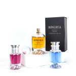 گول سلنڈر پرفيوم بوتل سلور 50ml کاسمیٹڪ شيشي جي اسپري بوتل | هانگوا گلاس