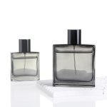 50ml 100ml Chupa ya Manukato ya Kioo cha Kijivu cha kifahari Kwa Wanaume | Kioo cha Honghua