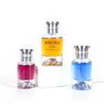گول سلنڈر پرفيوم بوتل سلور 50ml کاسمیٹڪ شيشي جي اسپري بوتل | هانگوا گلاس