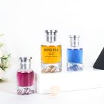 گول سلنڈر پرفيوم بوتل سلور 50ml کاسمیٹڪ شيشي جي اسپري بوتل | هانگوا گلاس