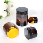Round Amber Cosmetic Jars 5-500g Empty Glass Jar | ແກ້ວຫົງຮົວ