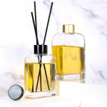 فليٽ اسڪوائر شيشي جي خوشبو ڊفيوزر بوتل گول ڪلهي سان ۽ اسڪرو ٽاپ 120ml 220ml 350ml | هانگوا گلاس