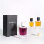 የሲሊንደር ሽቶ ጠርሙስ በስትሪፕ ዲዛይን 30ml 50ml 100ml ክብ ሽቶ ብርጭቆ የሚረጭ ጠርሙስ | የሆንግዋ ብርጭቆ