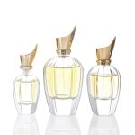 Muundo Mpya 30ml 50ml 100ml Pump Perfume Chupa ya Kunyunyizia Yenye Kifuniko cha Mdomo wa Dhahabu | Kioo cha Honghua