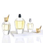 Muundo Mpya 30ml 50ml 100ml Pump Perfume Chupa ya Kunyunyizia Yenye Kifuniko cha Mdomo wa Dhahabu | Kioo cha Honghua